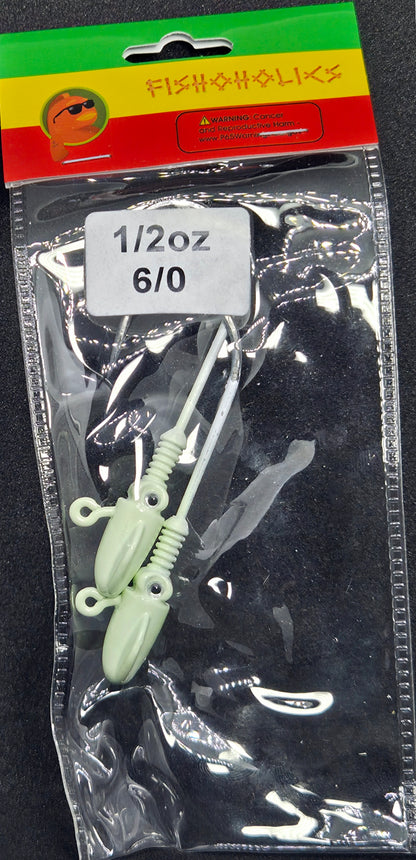 Squid Head Jig Head 2X BKK Hook - Fishoholics805