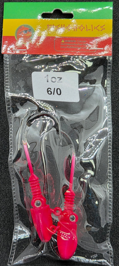 Squid Head Jig Head 2X BKK Hook - Fishoholics805
