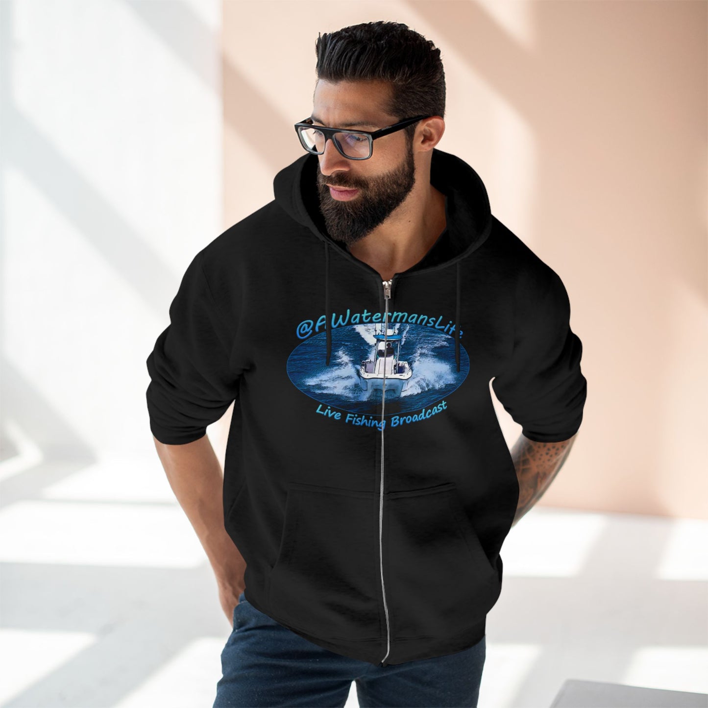 AWatermansLife Zip Hoodie - W/ Vintage Style Logo