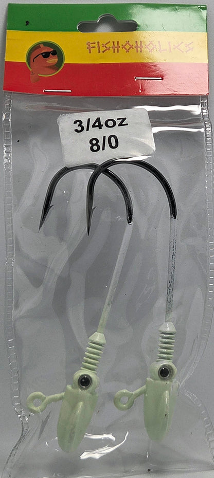 Squid Head Jig Head 2X BKK Hook - Fishoholics805
