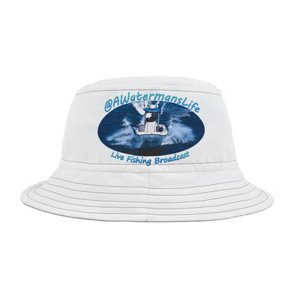 bucket hat with fishing lures AWatermansLife Bucket Hat – Waterman Lures