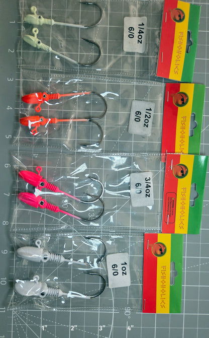 Squid Head Jig Head 2X BKK Hook - Fishoholics805