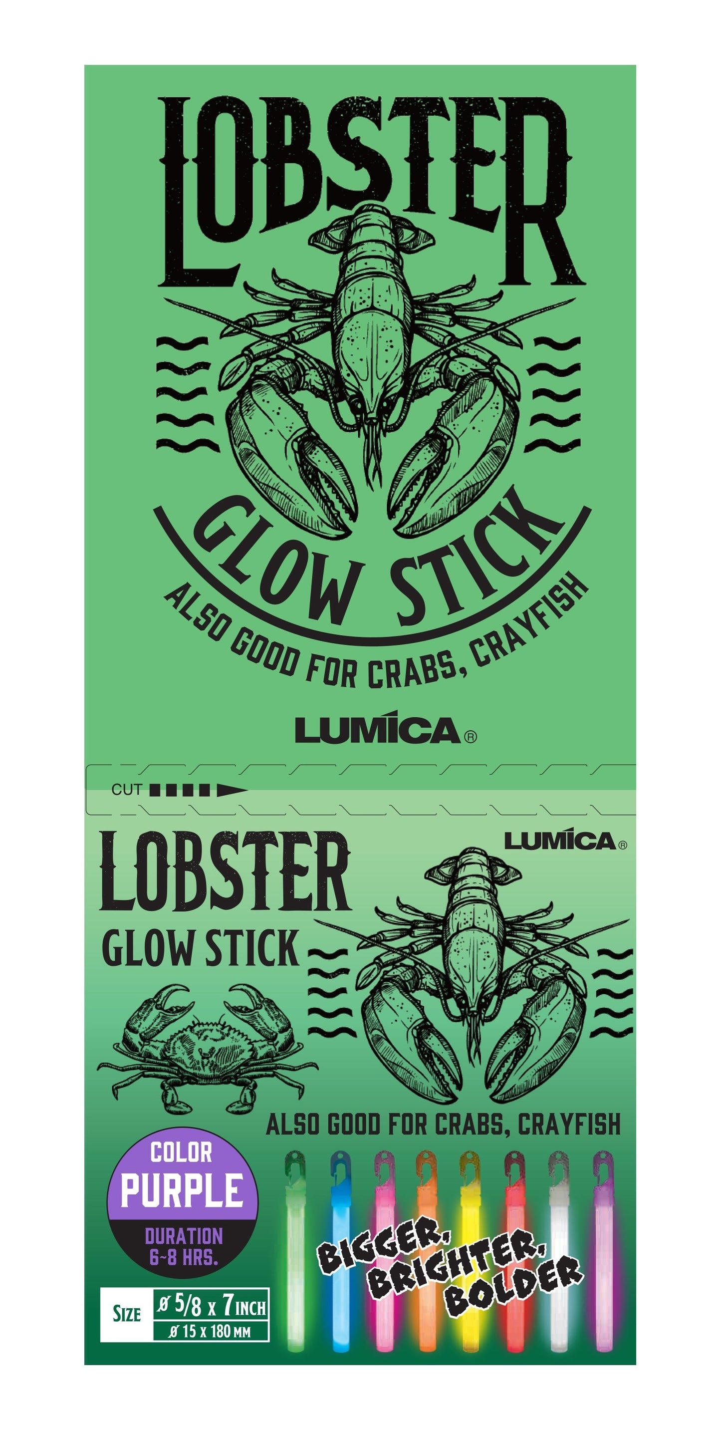 Lobster Glow Sticks 7in